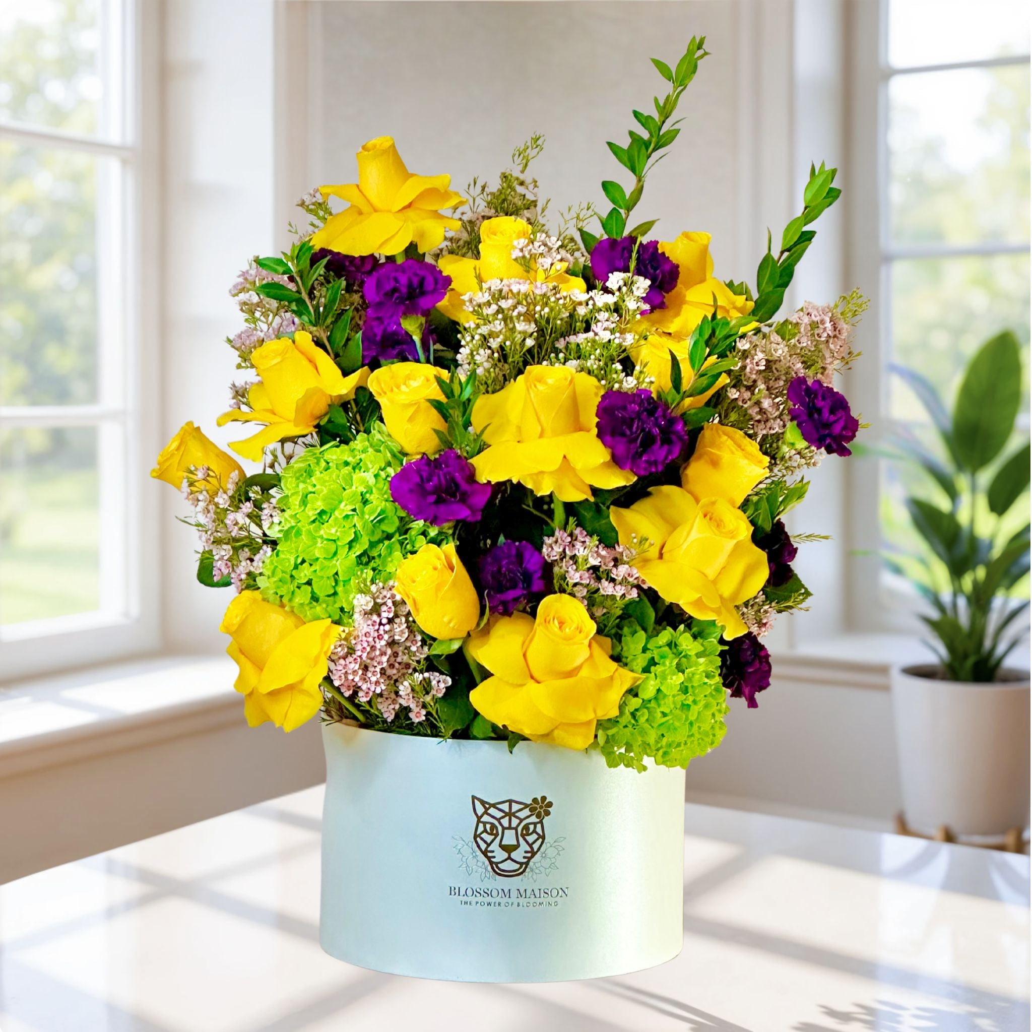 Golden Amethyst Bouquet | Yellow & Purple Flowers | Blossom Maison